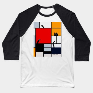 mondrian painting plus cat Baseball T-Shirt